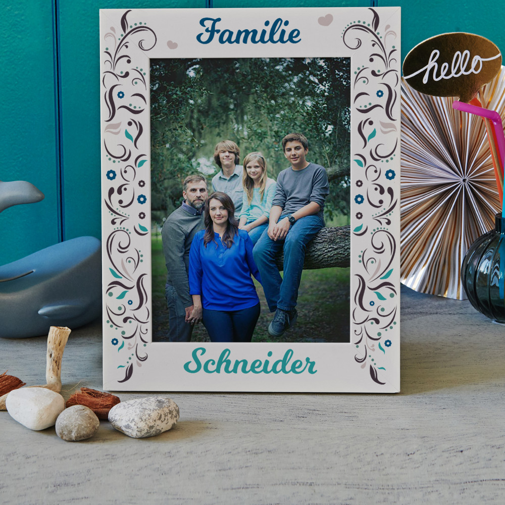 Familie Herzen Bilderrahmen mit Aufdruck GeschenkSpeziell.de